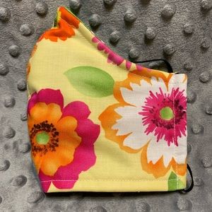 Women’s or Teen fabric face mask Yellow Floral